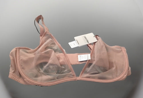 Calvin Sheer Marquisette Unlined Plunge Bra QF6727 34A $40.00