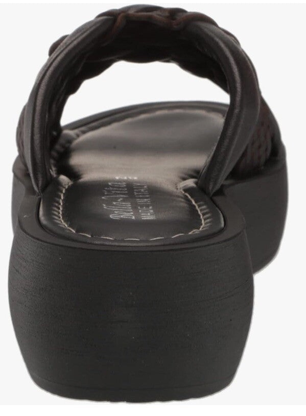 Bella Vita Women Ned-Italy Platform Leather Slide Sandals 5M Black