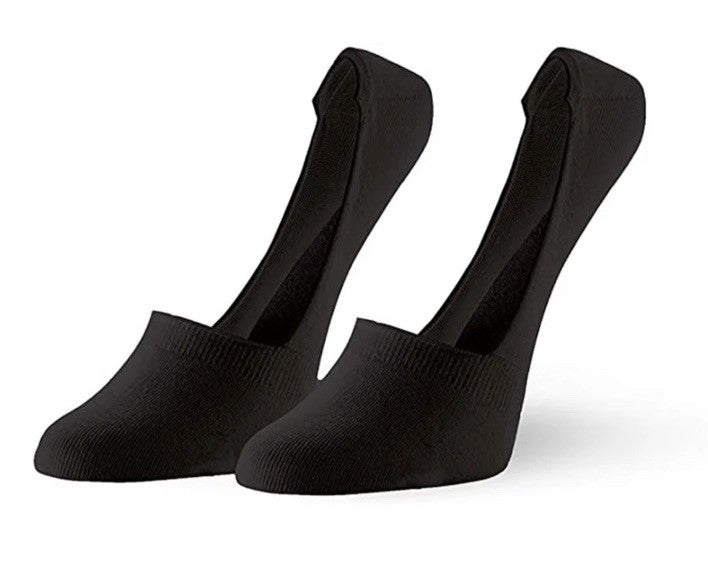 Hue Women's 2 Pack Super Soft Sneaker Liners Black One Size 