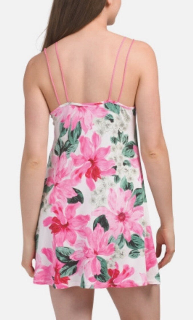 Linea Donatella Women's Zandra Floral V-Neck Chemise - White Ivory Small