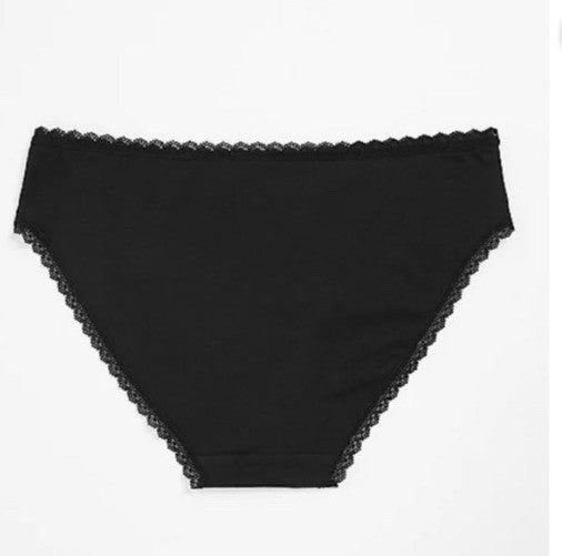 Jenni Women’s Lace Trim Bikini Underwear Black XL