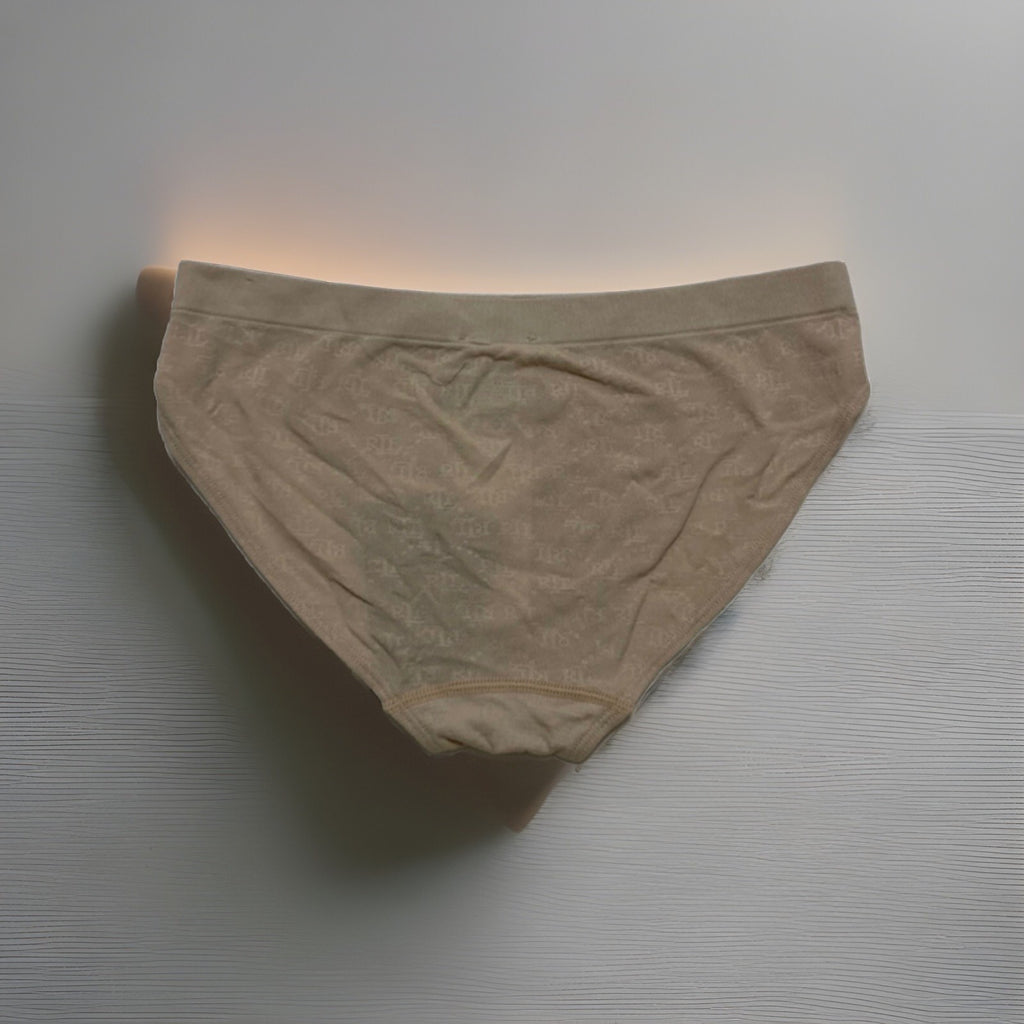 Ralph Lauren Women's Monogram Mesh Bikini Underwear, Light Truffle, S