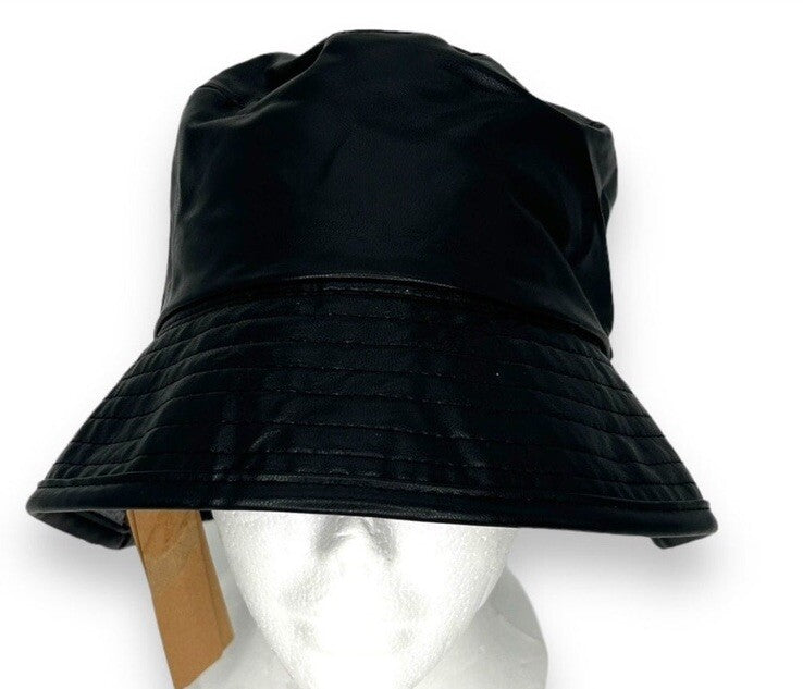 Steve Madden Bucket Hat Reversible Gray Plaid Faux Leather