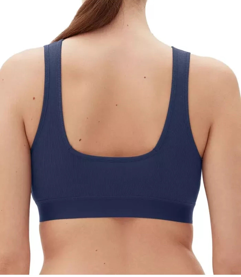 Gap GapBody Women's Ribbed Logo Comfort Racerback Bra True Navy Size  Medium 