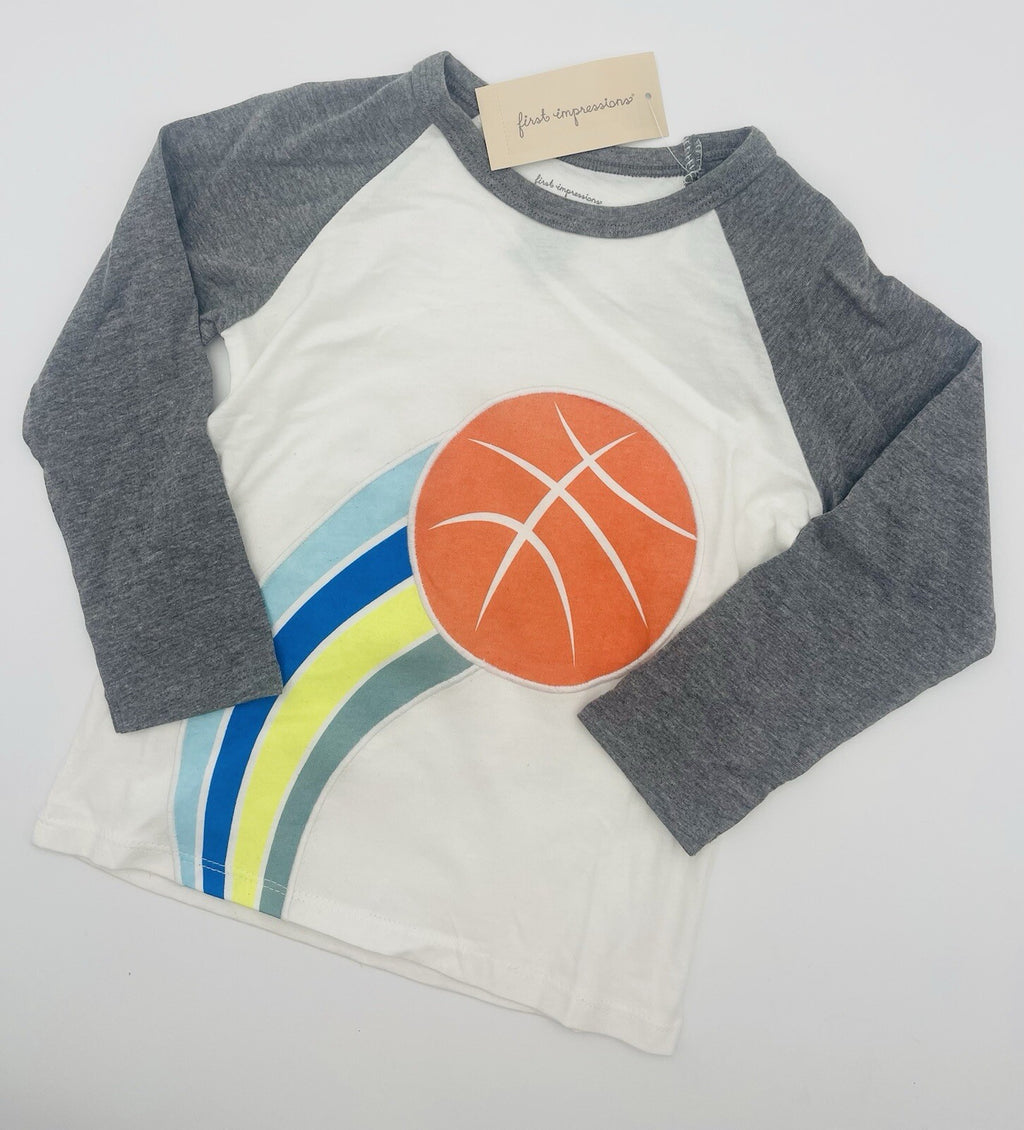 First Impressions Basketball Print Raglan Sleeve T-Shirt Size 4T