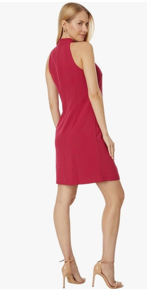Vince Camuto Women's Red Bow Neck Halter Shift Dress Size 6