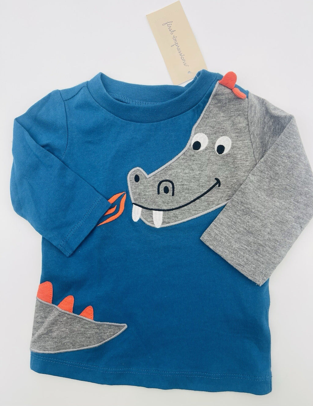 First Impressions Baby Boy's Dragon T-Shirt Blue Size 6-9 Months