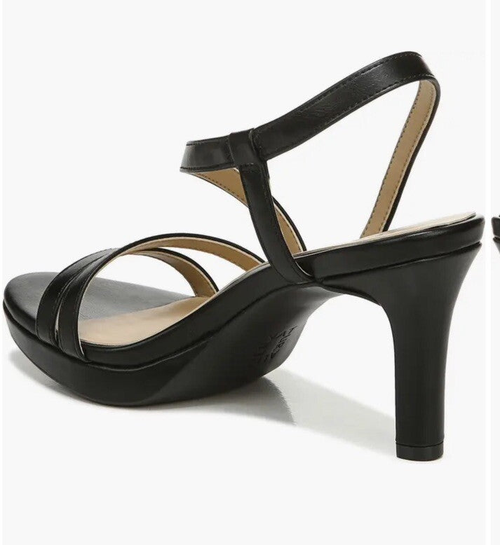 Naturalizer Womens Brenta  Slip On Platforms Strappy Sandals Shoes black 8M