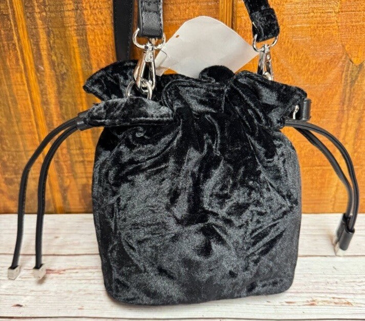 INC International Concepts Meliss velvet bucket crossbody bag - Black