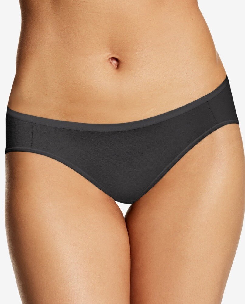 Maidenform Women's Cotton Comfort Bikini Underwear Black M