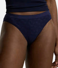 Ralph Lauren Women's Monogram Mesh Jacquard Bikini Brief Underwear Navy XS