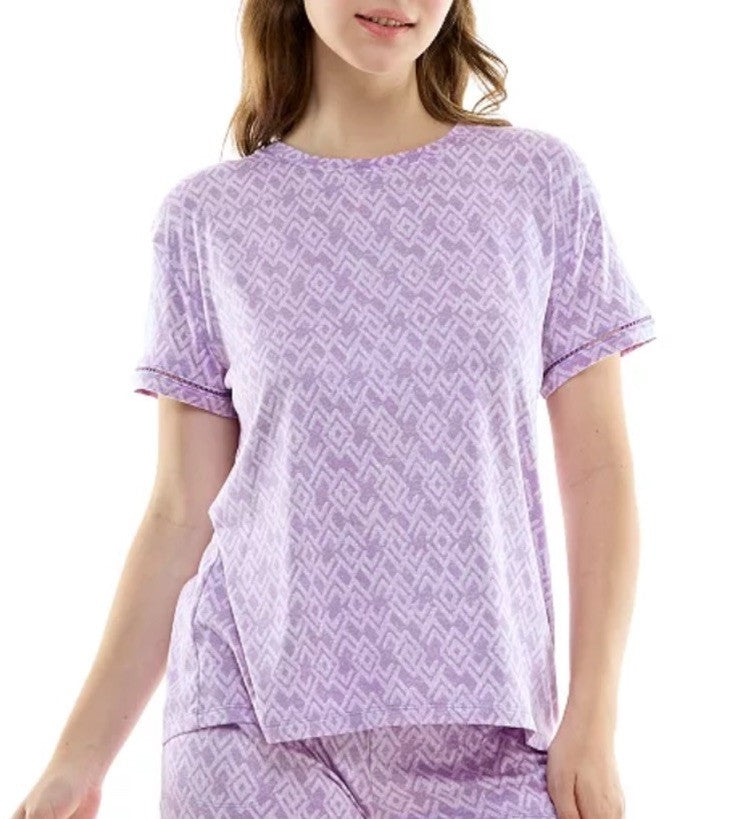 Roudelain Women's 2-Pc. Printed Short Pajamas Set 503 Lilac XL