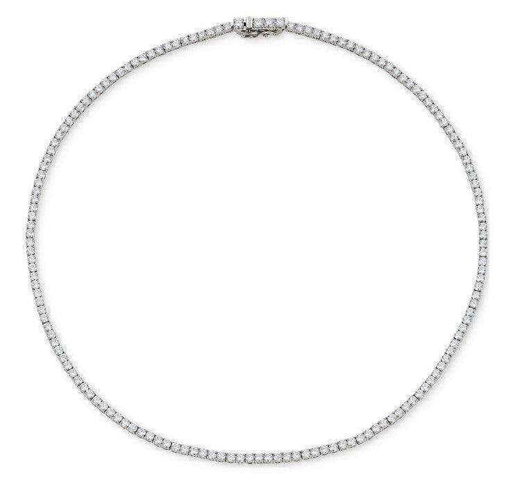 Eliot Danori Rhodium Plated Cubic Zirconia 16 Tennis Necklace 