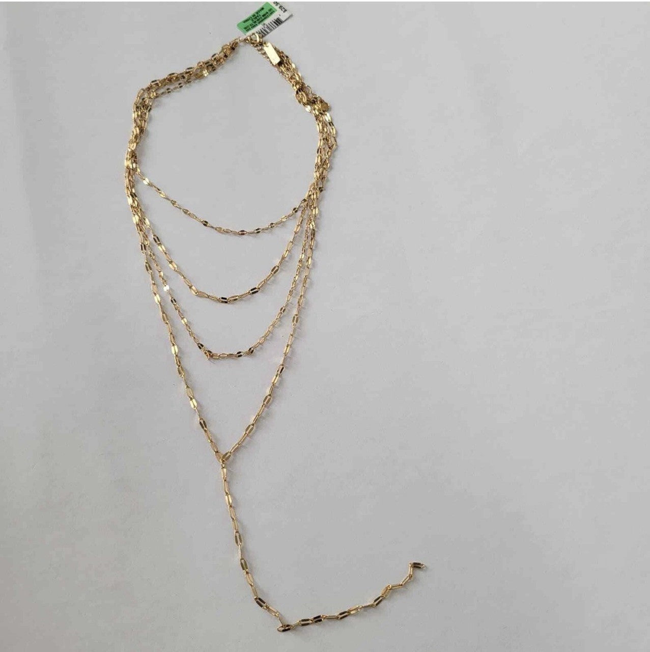 Inc International Concepts Gold-Tone Shimmer Chain Multi-Row Necklace, 16″ + 3″