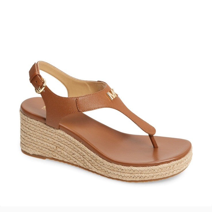 MICHAEL Michael Kors Laney Thong Espadrille Wedge Sandals Luggage 7.5