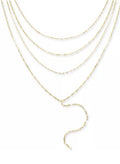 Inc International Concepts Gold-Tone Shimmer Chain Multi-Row Necklace, 16″ + 3″