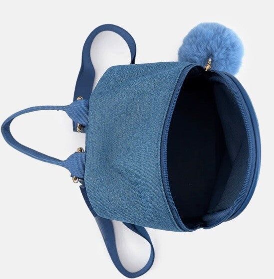 KINGSTON DENIM RHINESTONE MINI BACKPACK Dark Denim