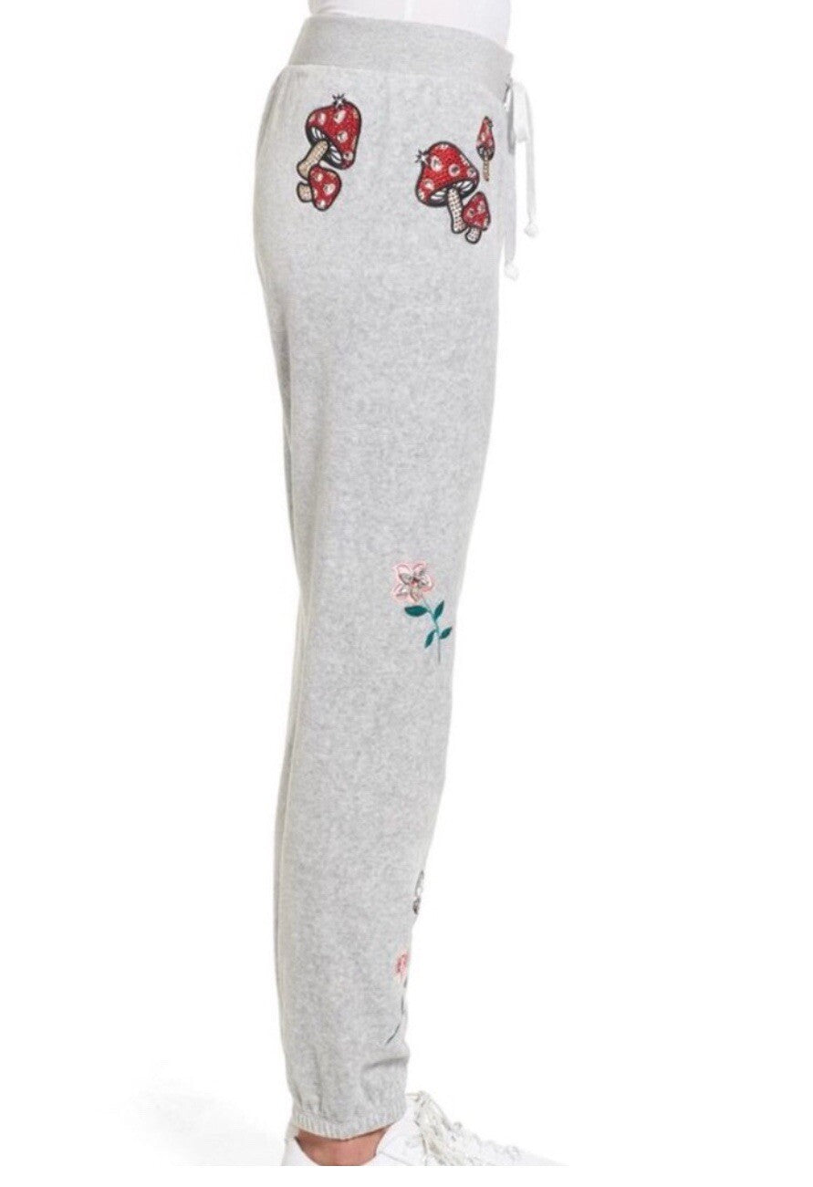 Women JUICY COUTURE Silver Lake Floral Velour Track Pant Size S