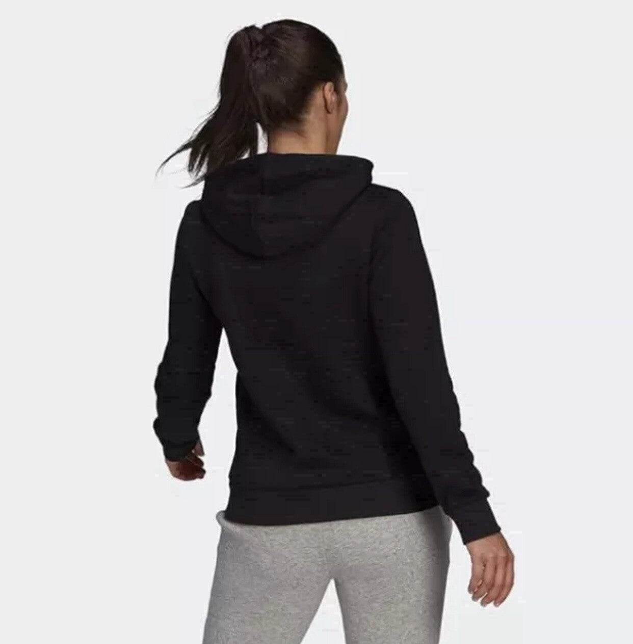 NEW Women's Adidas Essentials Black Logo Fleece Hoodie Size M MSRP $50.00
