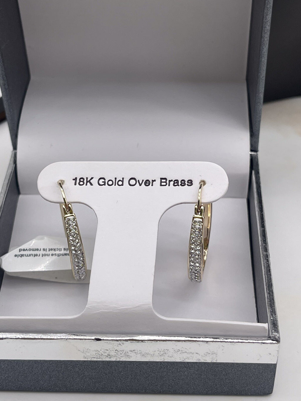 Macys 18k Gold Plated Hoops Over Brass