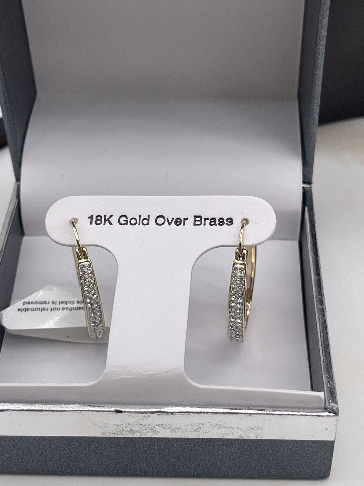 Macys 18k Gold Plated Hoops Over Brass