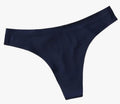 GAP BODY BLUE RIBBED STRIPE LOGO HARDWARE STRETCH SEAMLESS THONG PANTIES