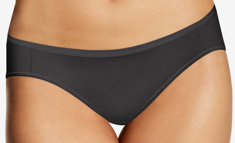 Maidenform Women's Cotton Comfort Bikini Underwear Black M