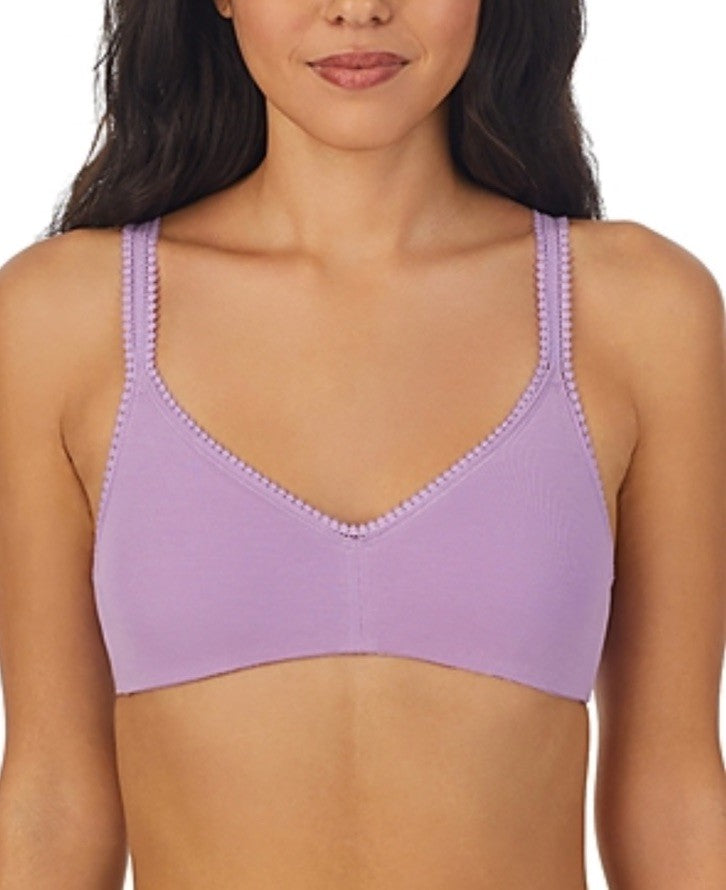 On Gossamer Cabana Cotton Blend Stretch Bralette S Violet Flower