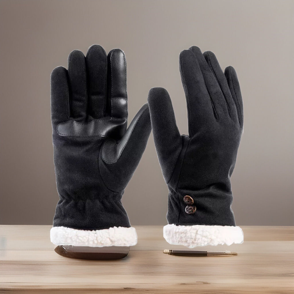 ISOTONER Womens Microsuede Water Repellent Gloves SmarTouch Black L/XL