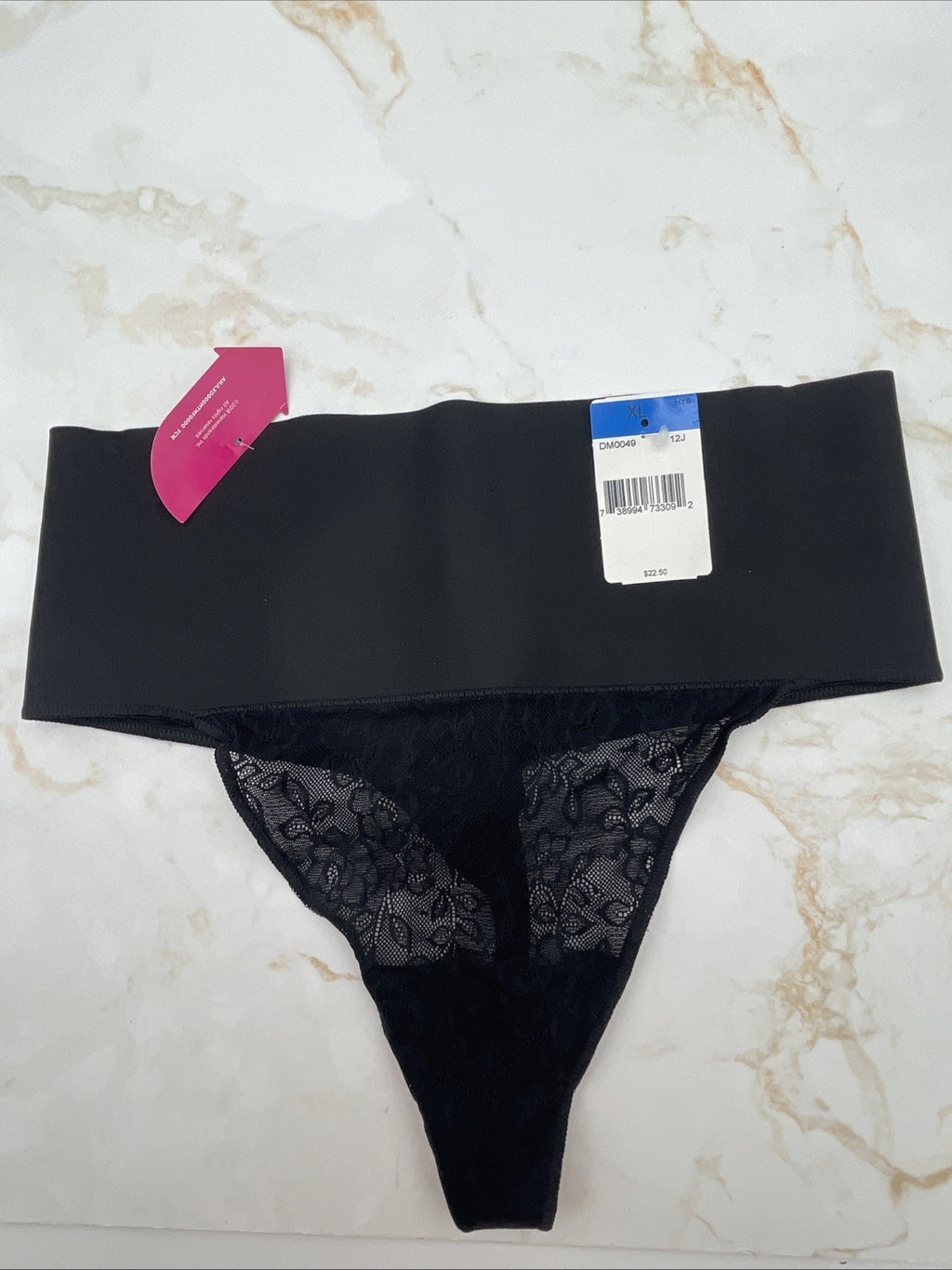 Maidenform Tame Your Tummy Lace Thong Women's Shapewear Underwear  Size XL Black