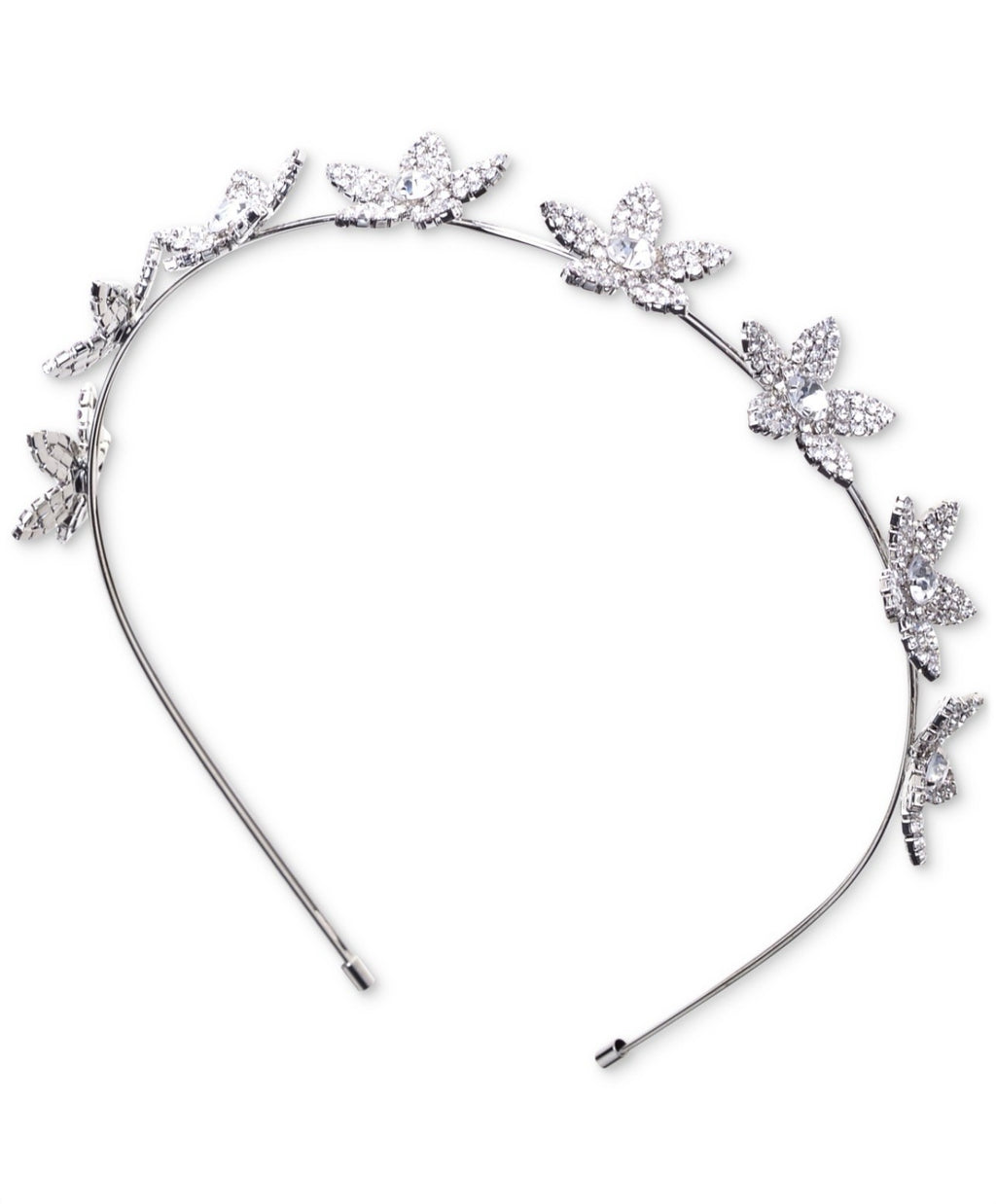 N.C. International Concepts Silver-Tone Crystal Flower Headband