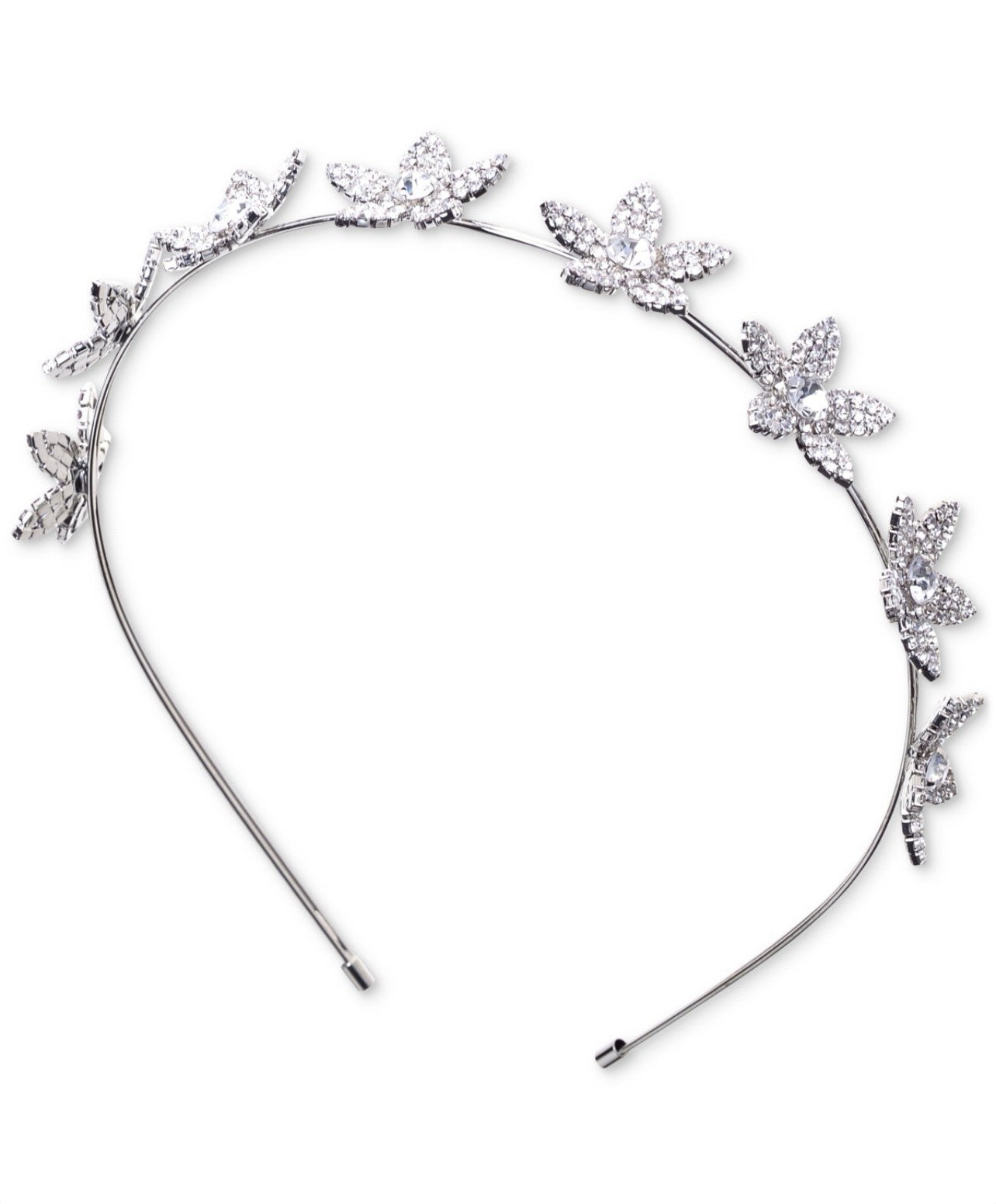 N.C. International Concepts Silver-Tone Crystal Flower Headband
