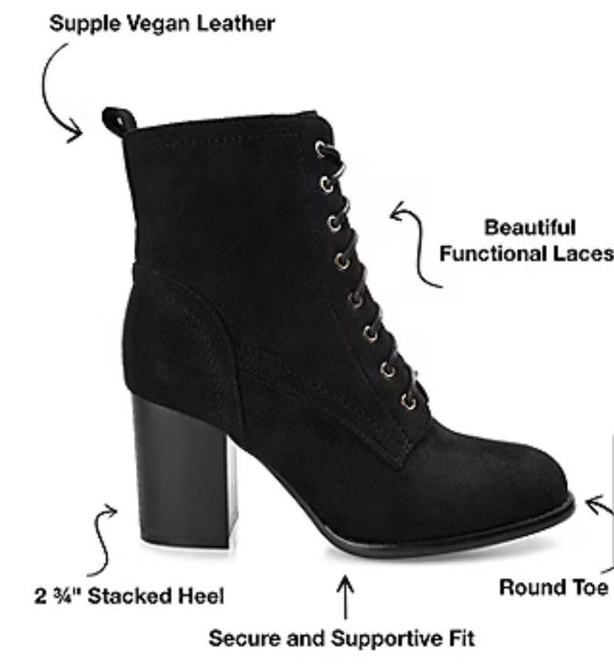 Journee Collection Women's Baylor Lace Up Bootie Black Size 11