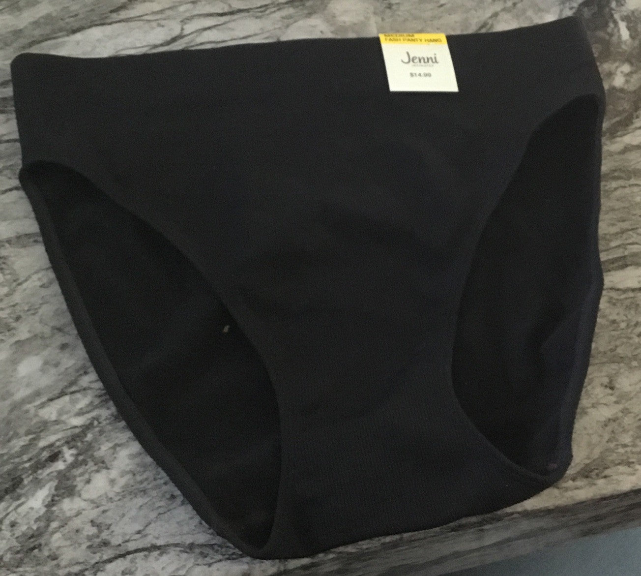 Jenni Women's Hi-Cut Seamless Bikini Underwear Deep Black M