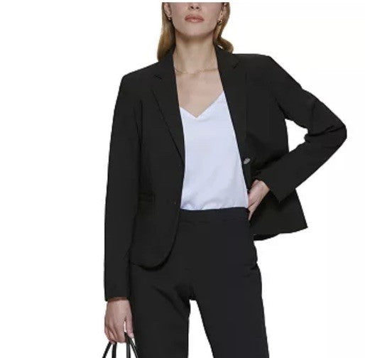 Calvin Klein Two-Button Blazer Black Size 4
