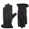  Isotoner Signature Lined Water Repellent 3-Draw Touchscreen Gloves  S/M Black 