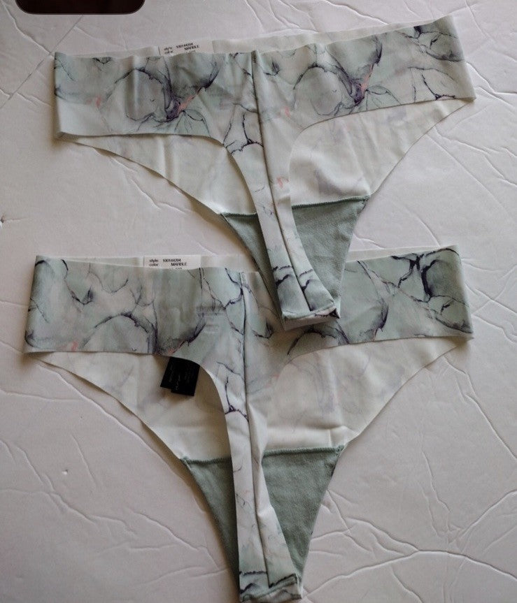 Alfani Women's Laser-Cut Thong Underwear Marble Large 