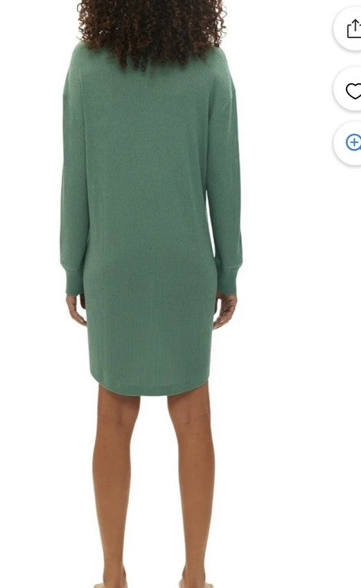 Gap GapBody Women's Henley Dorm Long-Sleeve Sleepshirt - Boggy Green, M