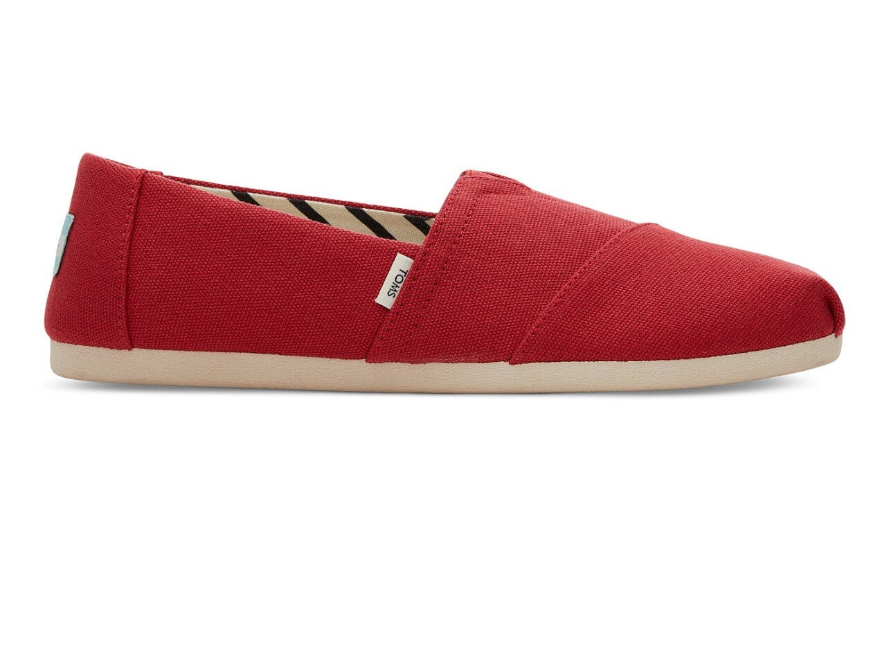 Women's Toms Alpargata Red Size 7.5 Recycled Cotton Canvas  100% Original Brand