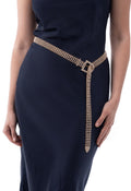 I.N.C. International Concepts Women's Embellished Mesh Belt Gold S/M