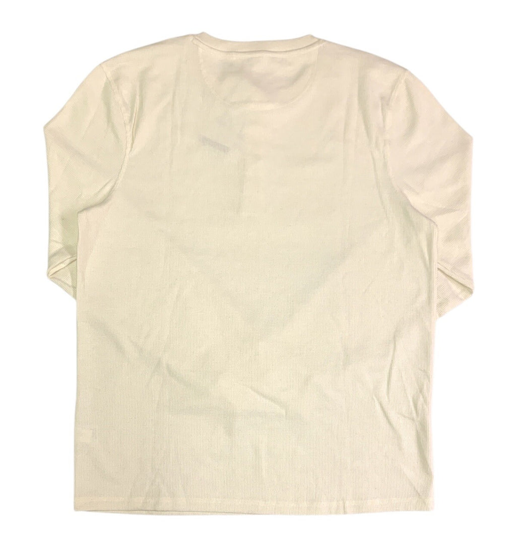 Thermal Henley Classic Fit Waffle Knit Fabric Small