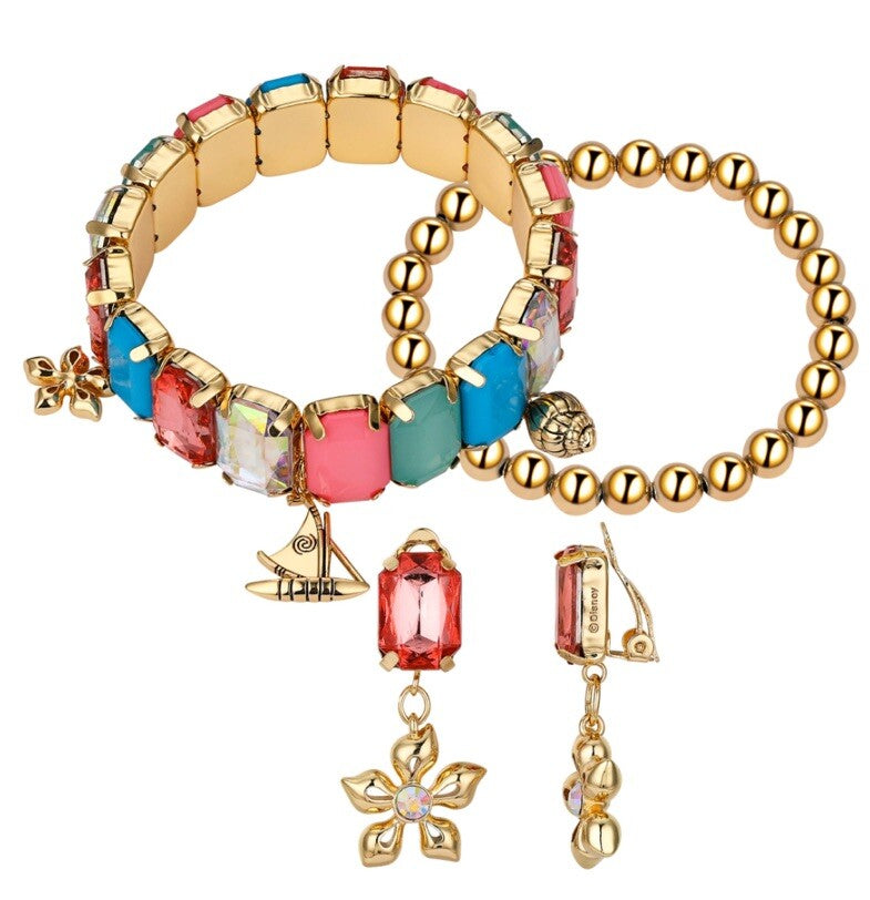 Kid's Princess Moana Multi Bracelet and Earring Set