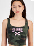 Grayson Threads, the Label Juniors' Cropped Camo-Print Graphic Top  M