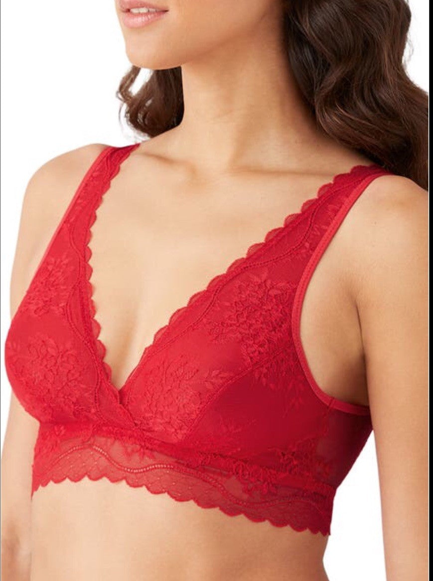 No Strings Attached Plunge Bralette b.tempt'd by Wacoal Red XL