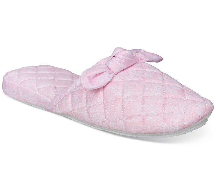 Charter Club Women's Gingham-Print Bow-Top Slippers, XL 11-12