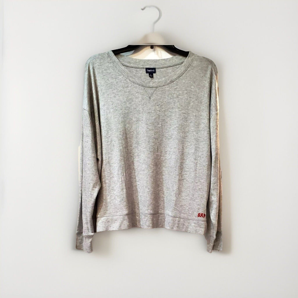Gap Women's Grey GapBody 2-Pc Packaged Long-Sleeve Jogger Pajamas Set, Size L