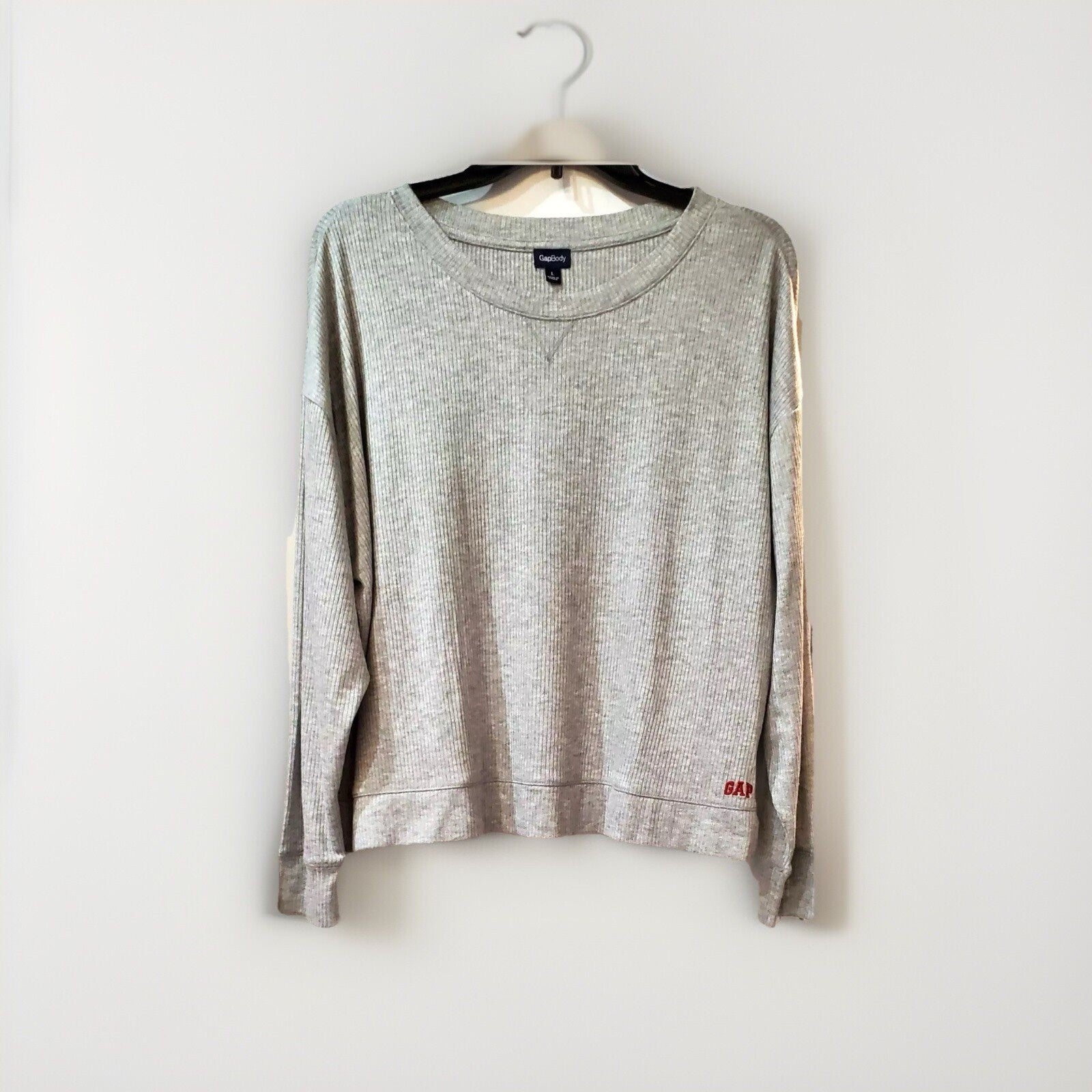 Gap Women's Grey GapBody 2-Pc Packaged Long-Sleeve Jogger Pajamas Set, Size L