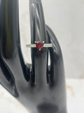 Heart 3CT Ruby & White Topaz 925 Solid Sterling Silver Ring Sz 5