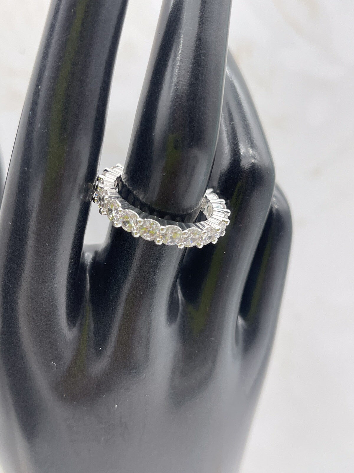 Sparkling Women Charter Club Cubic Zirconia Silver Plated Size 9 Ring
