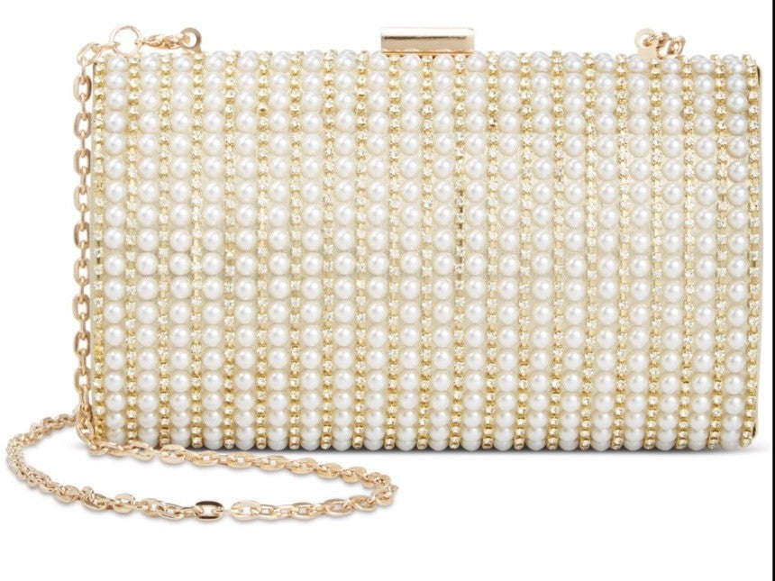 I.n.c. International Concepts Randdi Imitation Pearl Crossbody Clutch Pearl Gold